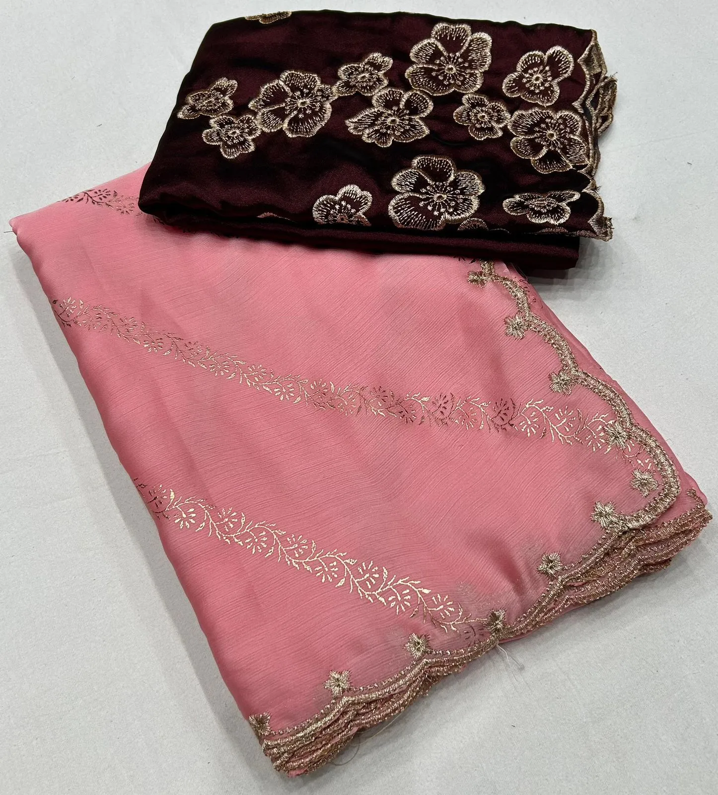 Women's Designer Party Wear Soft Pure Satin Chiffon Saree