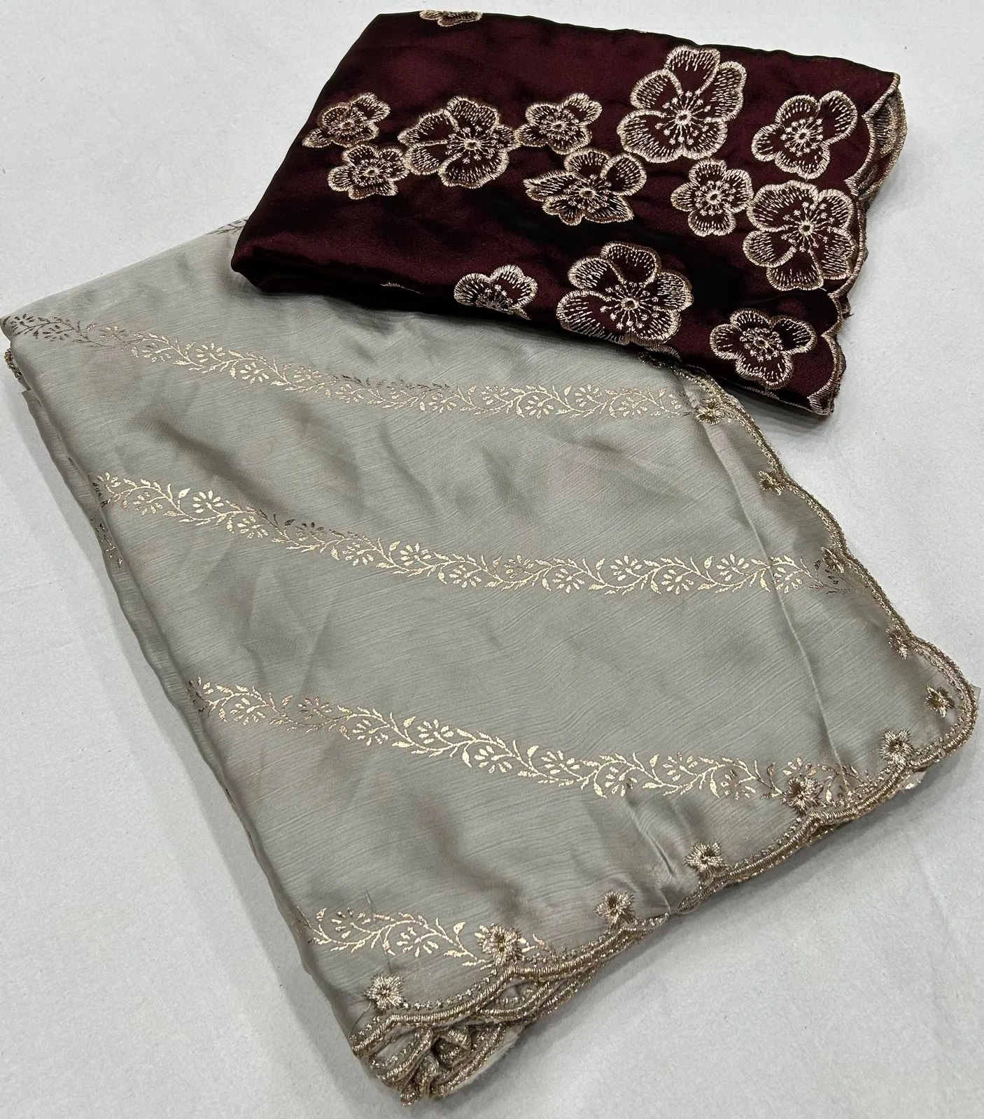 Women's Designer Party Wear Soft Pure Satin Chiffon Saree