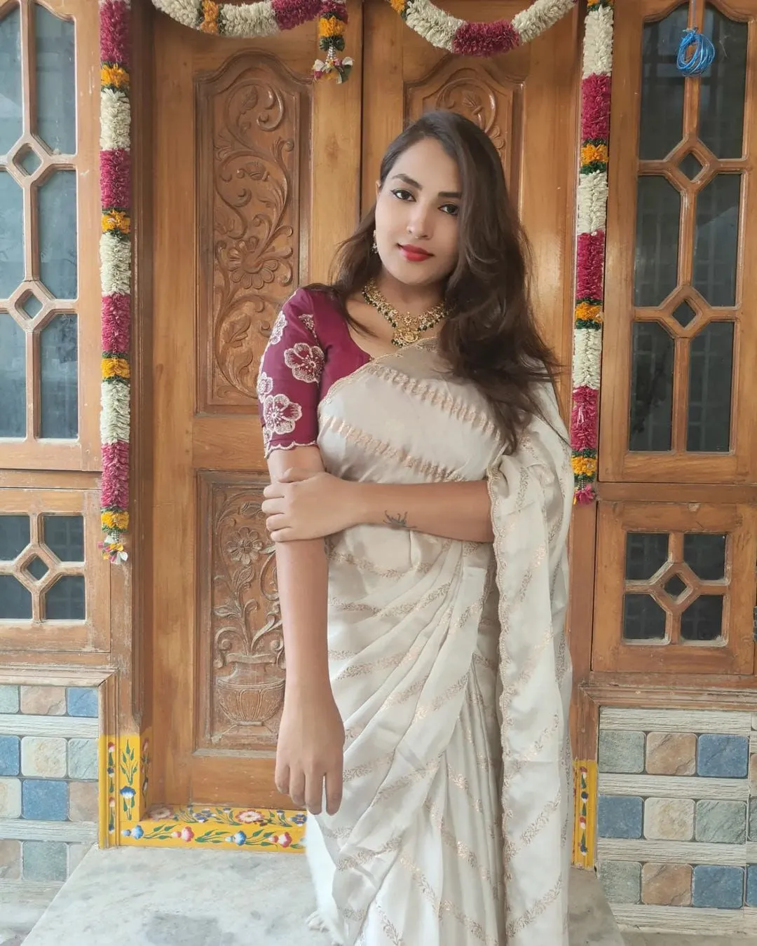 Women's Designer Party Wear Soft Pure Satin Chiffon Saree