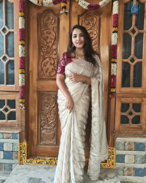 Women's Designer Party Wear Soft Pure Satin Chiffon Saree